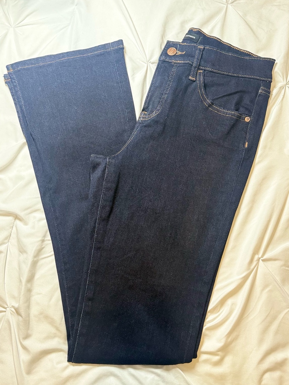 Express Dark Indigo Straight-Leg Jeans
